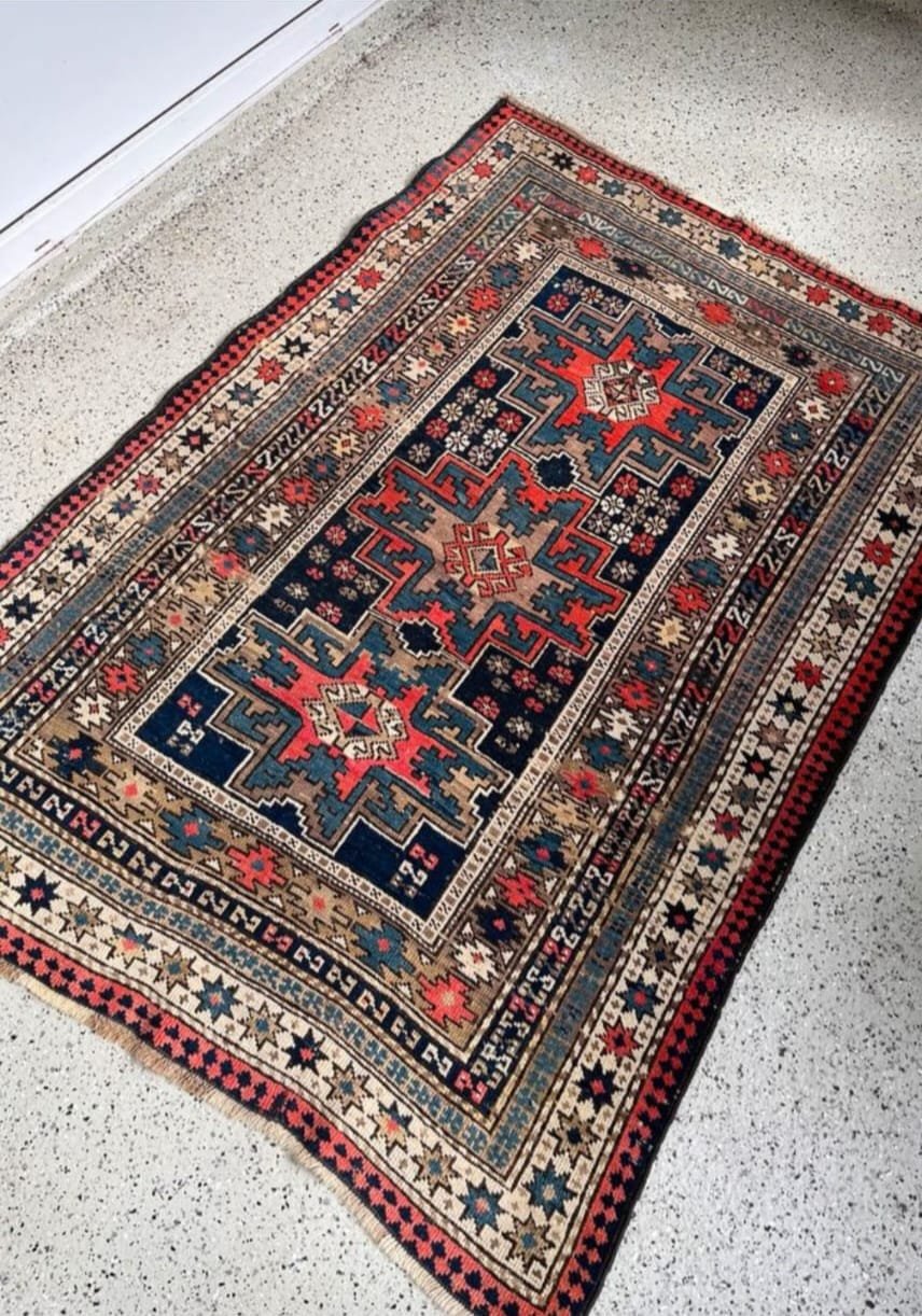 Vintage Hand-Knotted Zewwa Azerbaijan Rug | Traditional Tribal Masterpiece - Image 2