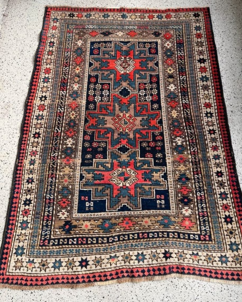 Vintage Hand-Knotted Zewwa Azerbaijan Rug | Traditional Tribal Masterpiece